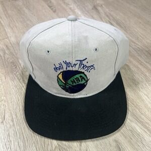 VTG 90s Starter NBA Sprite Snapback Hat Basketball Soda Gray Black Cap